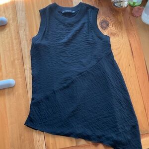 Zara black, asymmetrical gauze tank